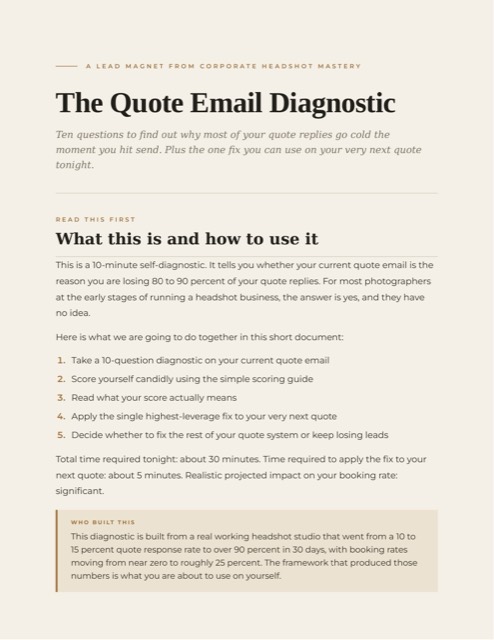 The Quote Email Diagnostic, page 1